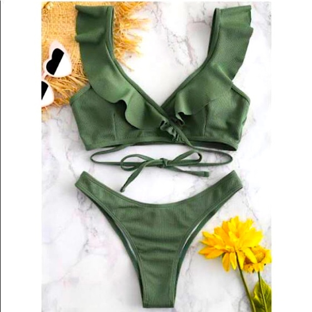 ZAFUL NWOT Army Green Bikini